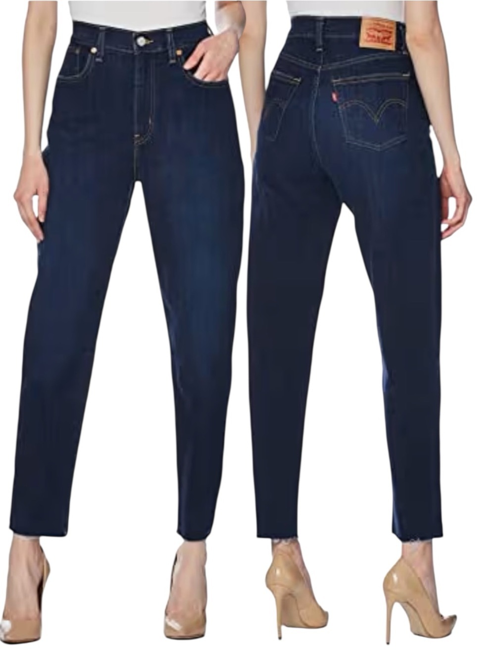 Levi’s High Rise Boyfriend Jeans Raw Hem Cropped W28